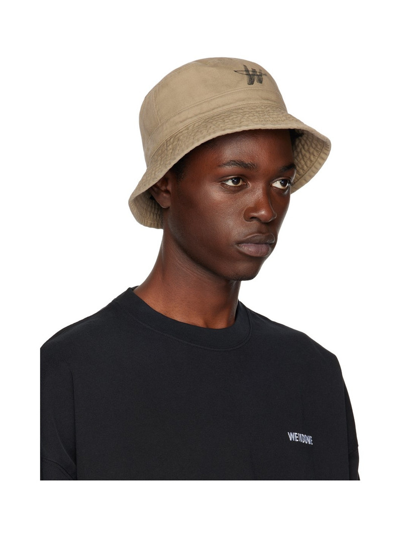 We11done Beige WD One Logo Bucket Hat outlook