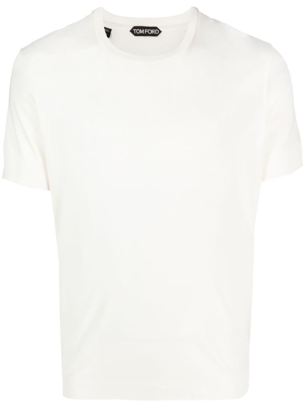 short-sleeve lyocell-cotton T-shirt - 1