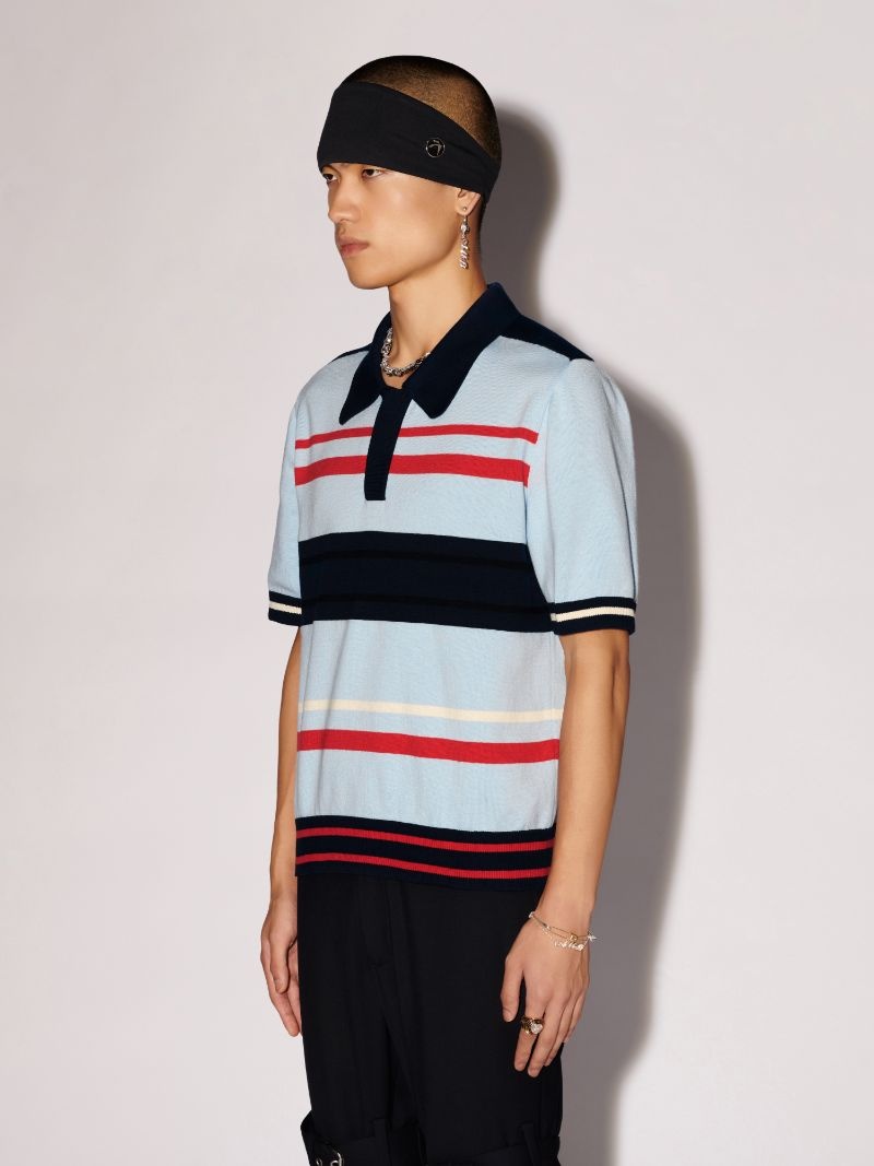 Multi Stripes Knit S/S Polo - 5