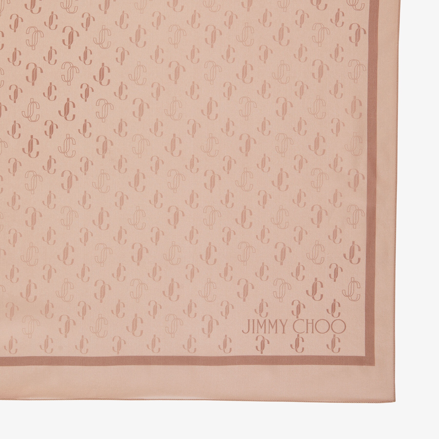 Doris
Ballet Pink Silk Stole with JC Monogram Repeat Print - 3