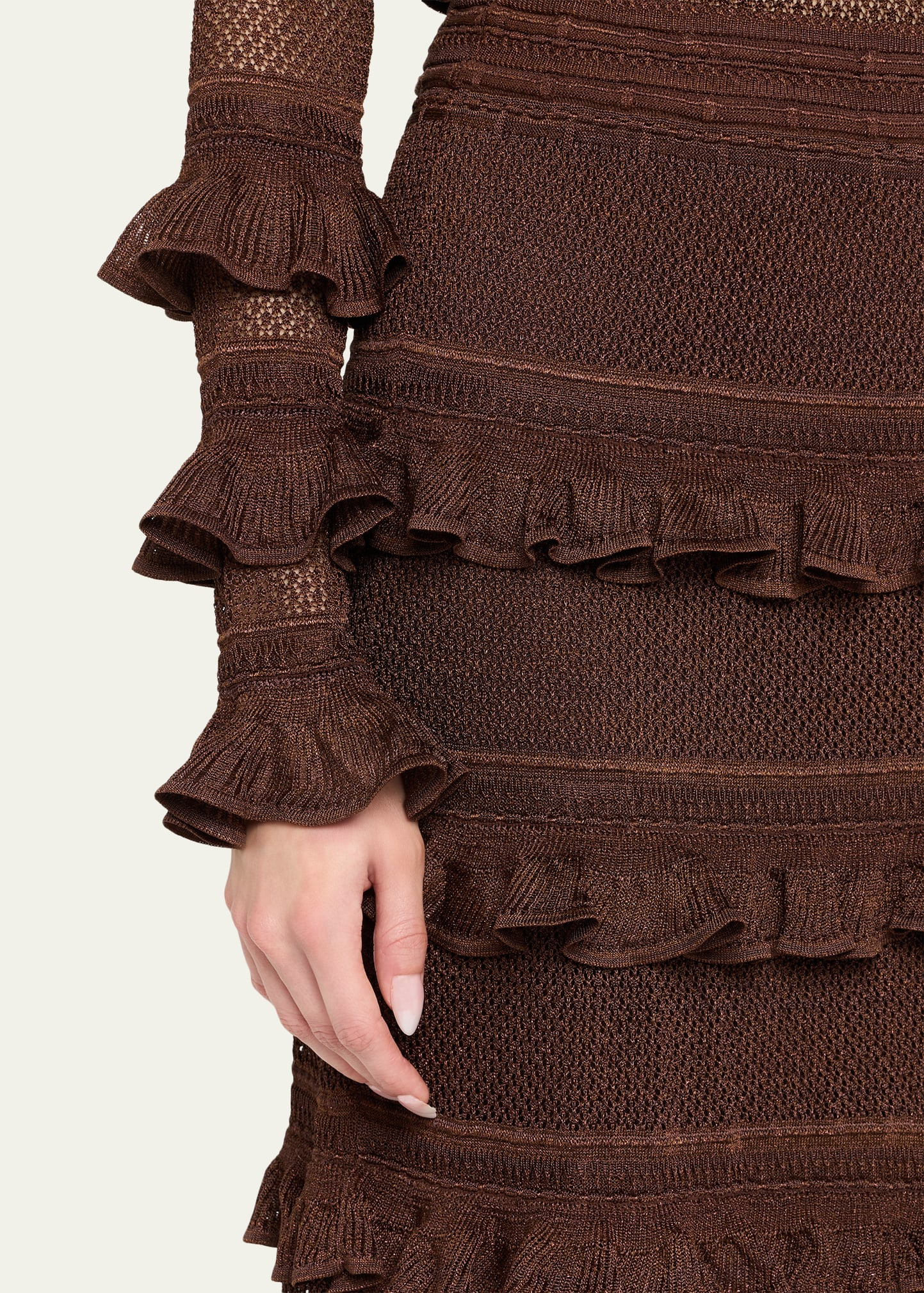 Lace Frill Midi Skirt - 5