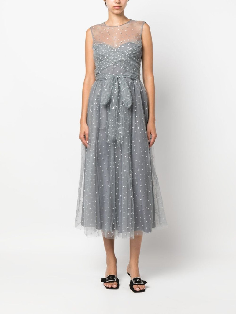 REDValentino glitter-detail sleeveless midi dress outlook