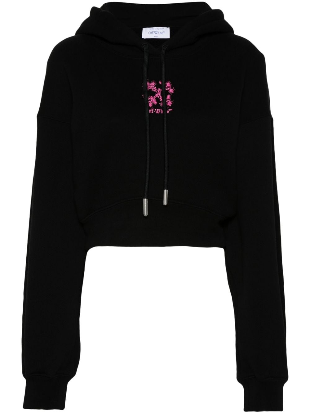 Arrows-embroidered cropped hoodie - 1