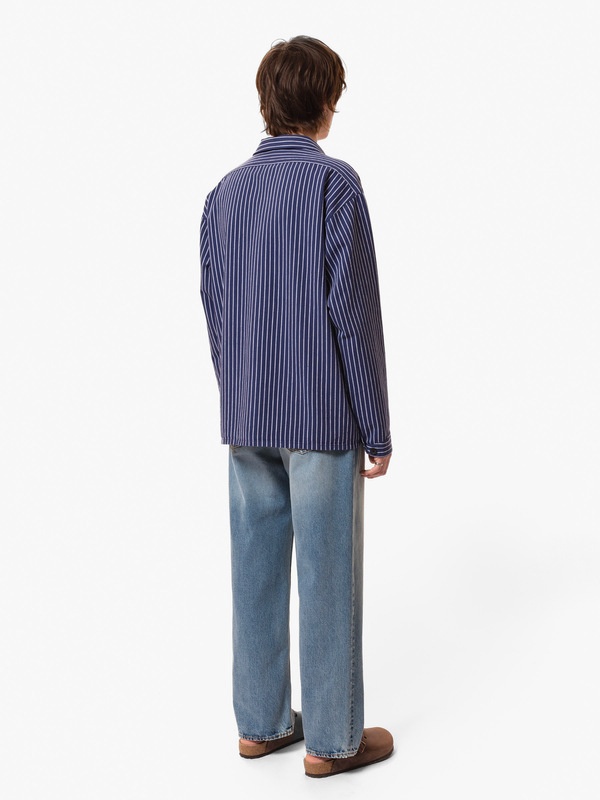 Berra Striped Worker Shirt Blue - 3