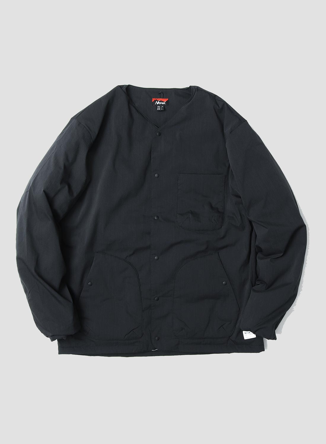 Nanga Takibi Ripstop Inner Down Cardigan in Black - 1