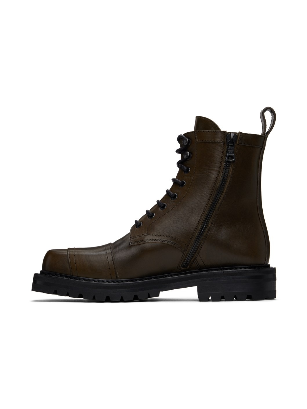 Khaki Lace-up Boots - 3
