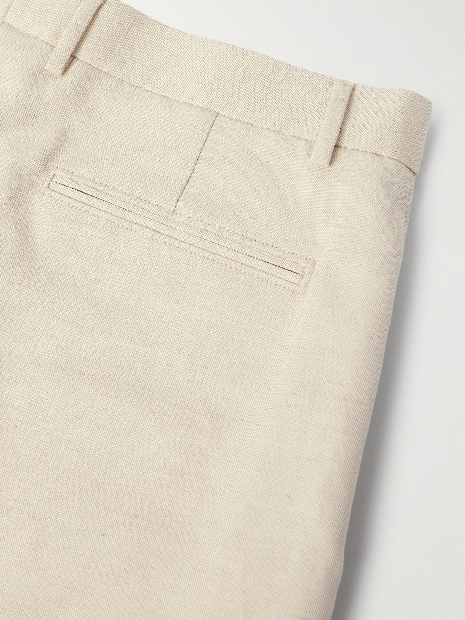Cedric Tapered Cotton and Linen-Blend Canvas Trousers Beige - 5