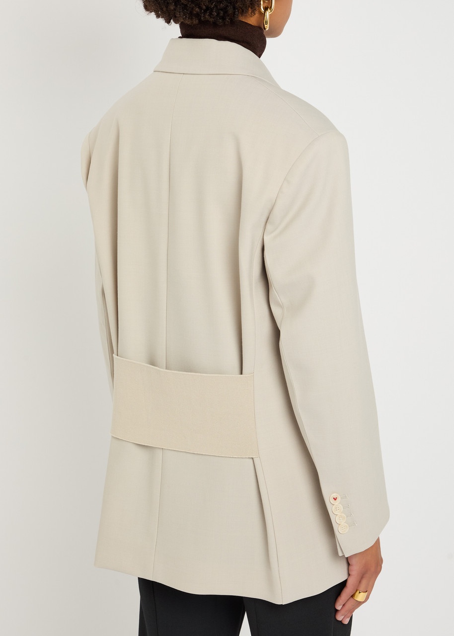 Victoria Beckham Double Breasted Woven Blazer - 3