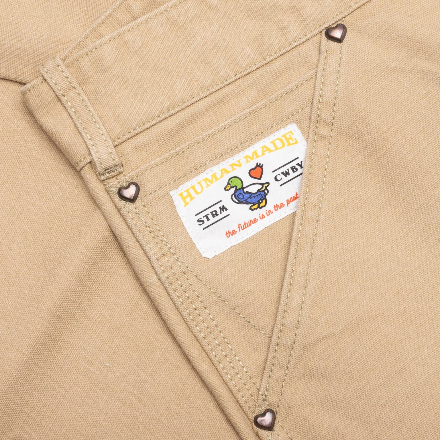 WASHED DUCK WORK PANTS - BEIGE - 4