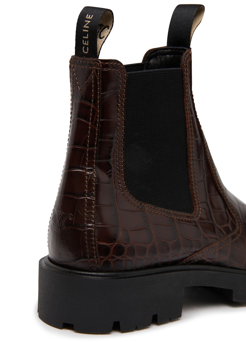 Margaret Chelsea boot in crocodile stamped calfskin - 6