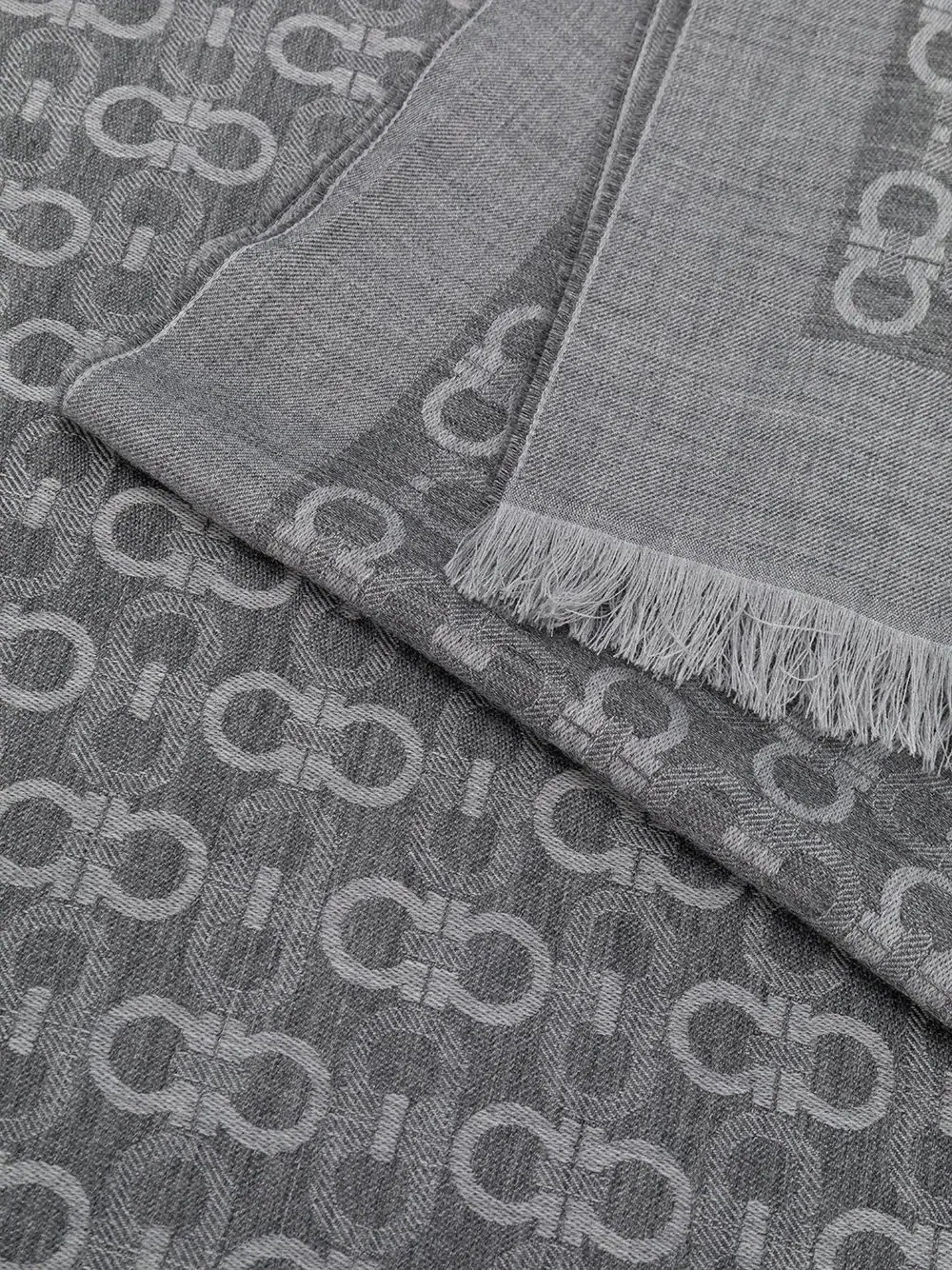 double Gancio frayed scarf - 3