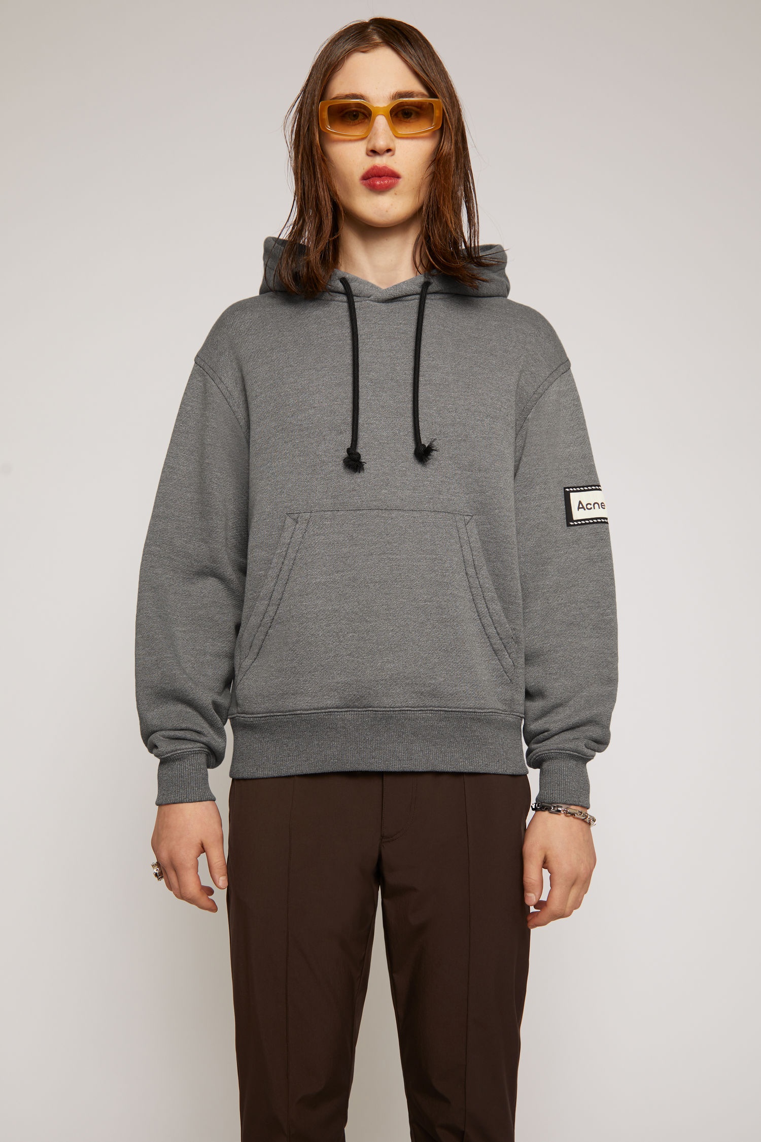 Reverse label hooded sweatshirt graphite grey - 2