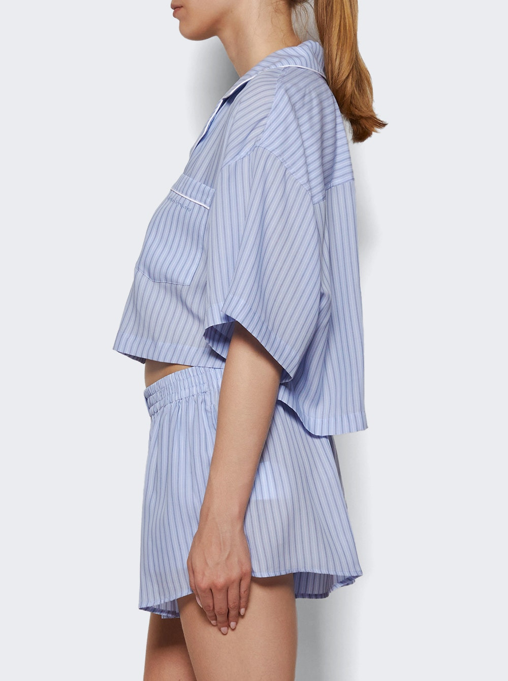 Cropped Shirt Oxford Blue - 3