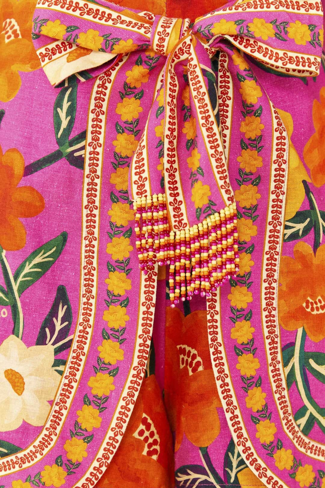 Pink Flower Tapestry Shorts - 4