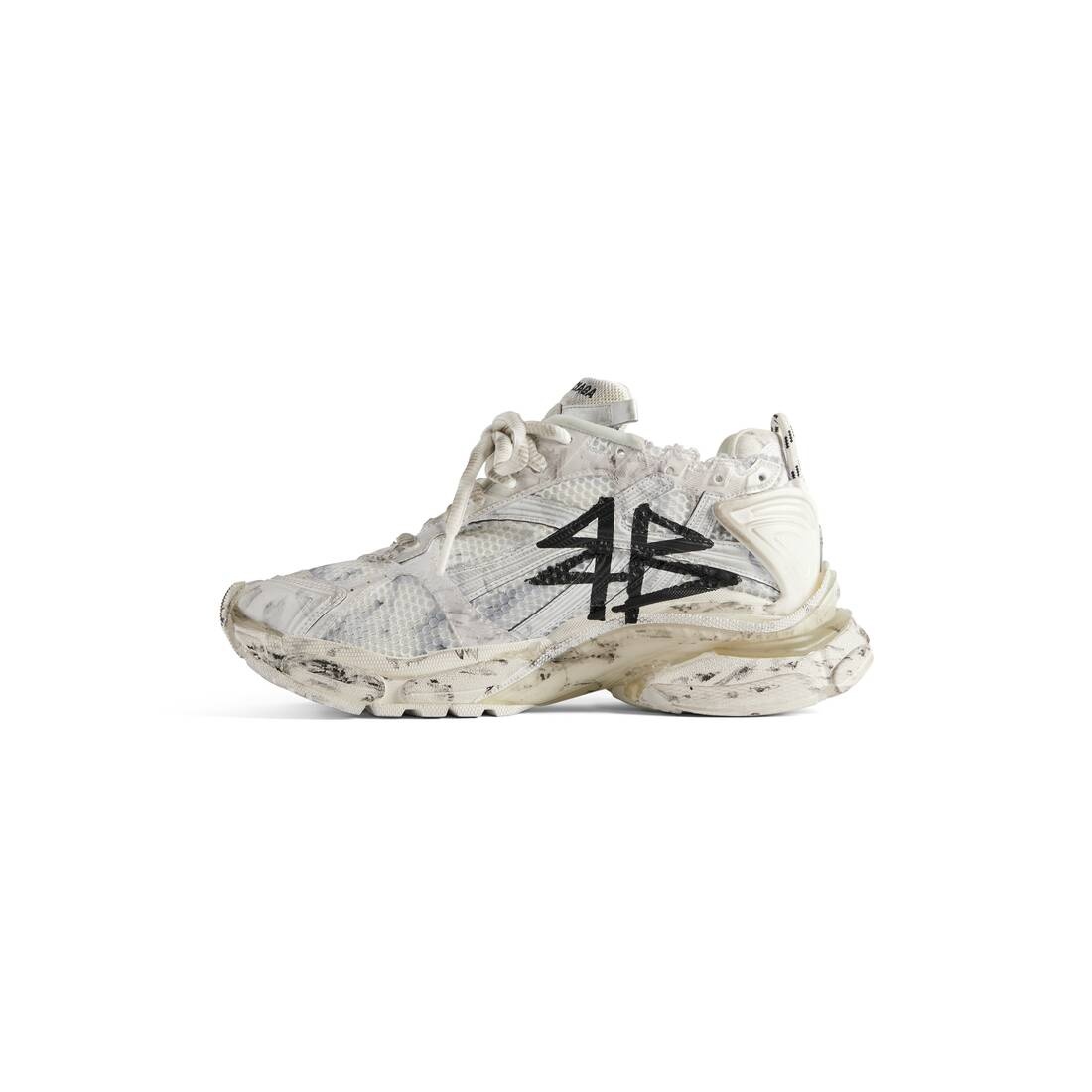 Women's Runner Graffiti Sneaker in White - 4