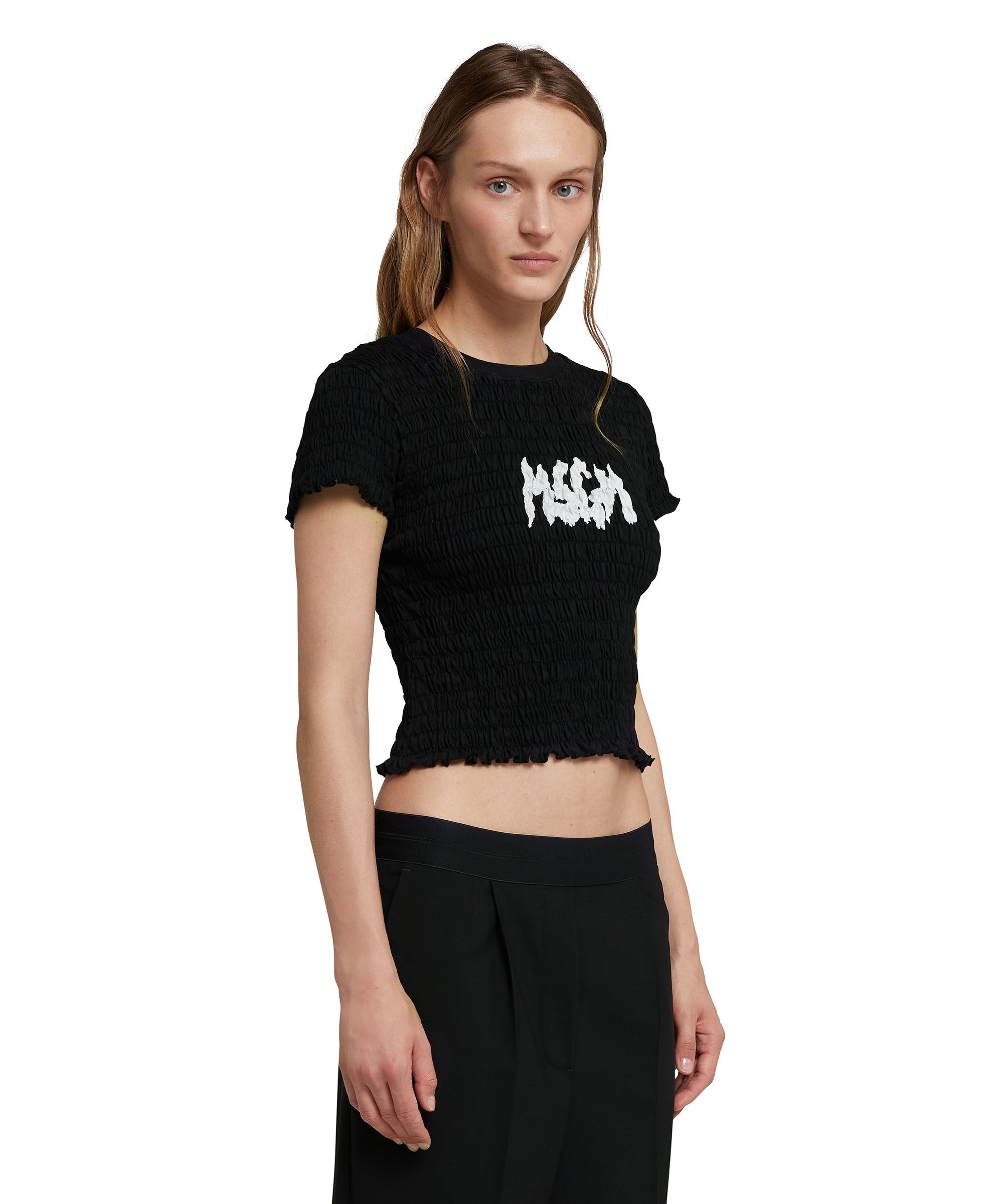 Embossed T-Shirt with new brushstroke logo - 4
