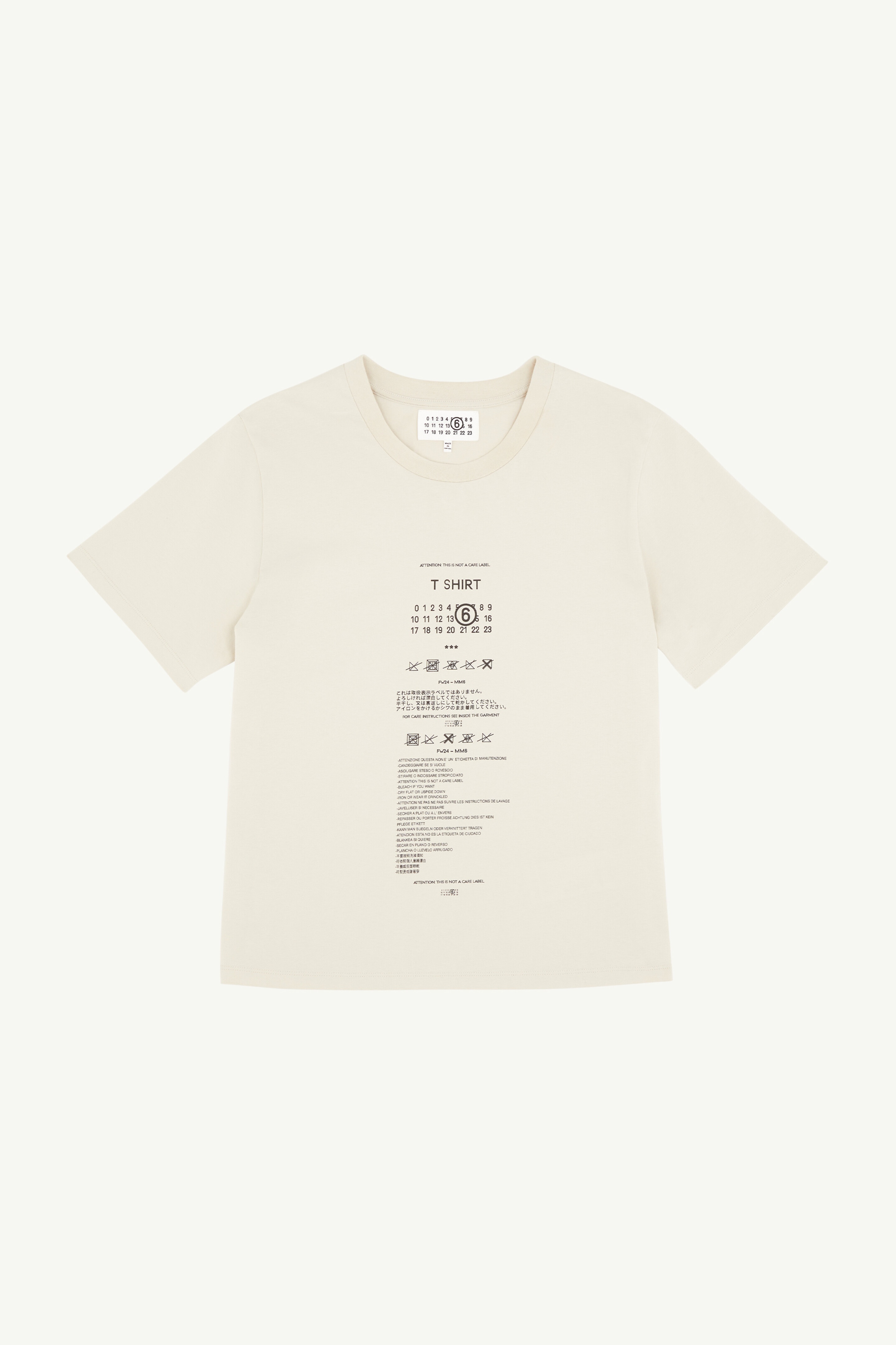 Care Label Print Cotton T-Shirt - 1