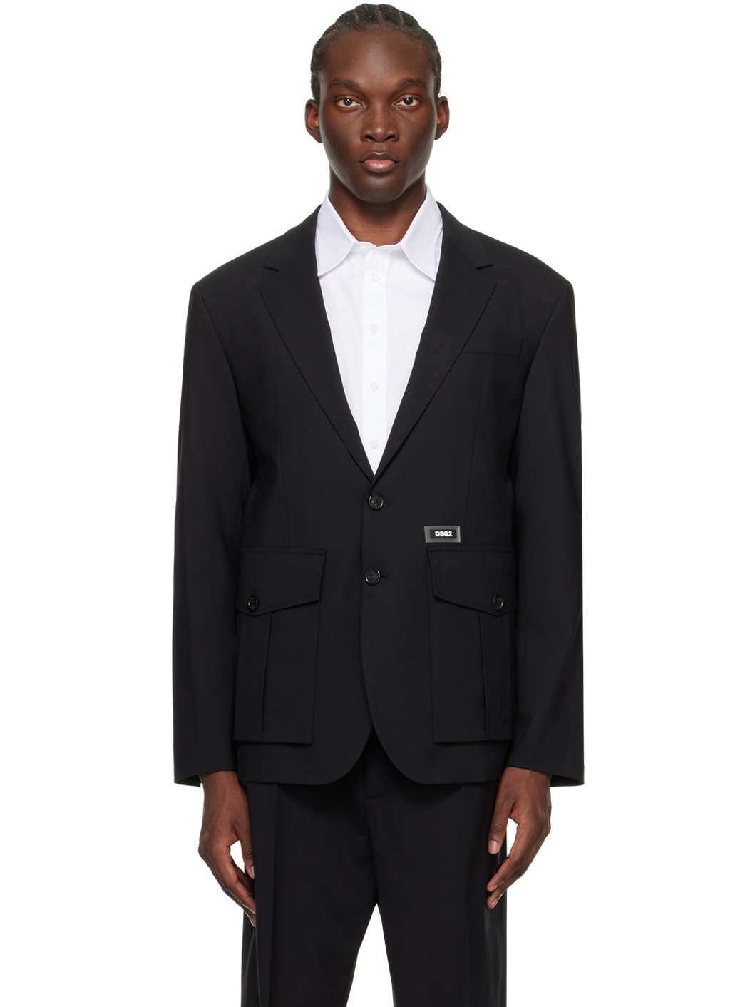 Black Utility Blazer - 1