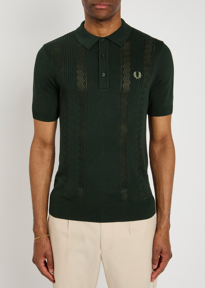 Fred Perry Fred Perry Logo-embroidered Zigzag Cotton-knit Polo Shirt outlook
