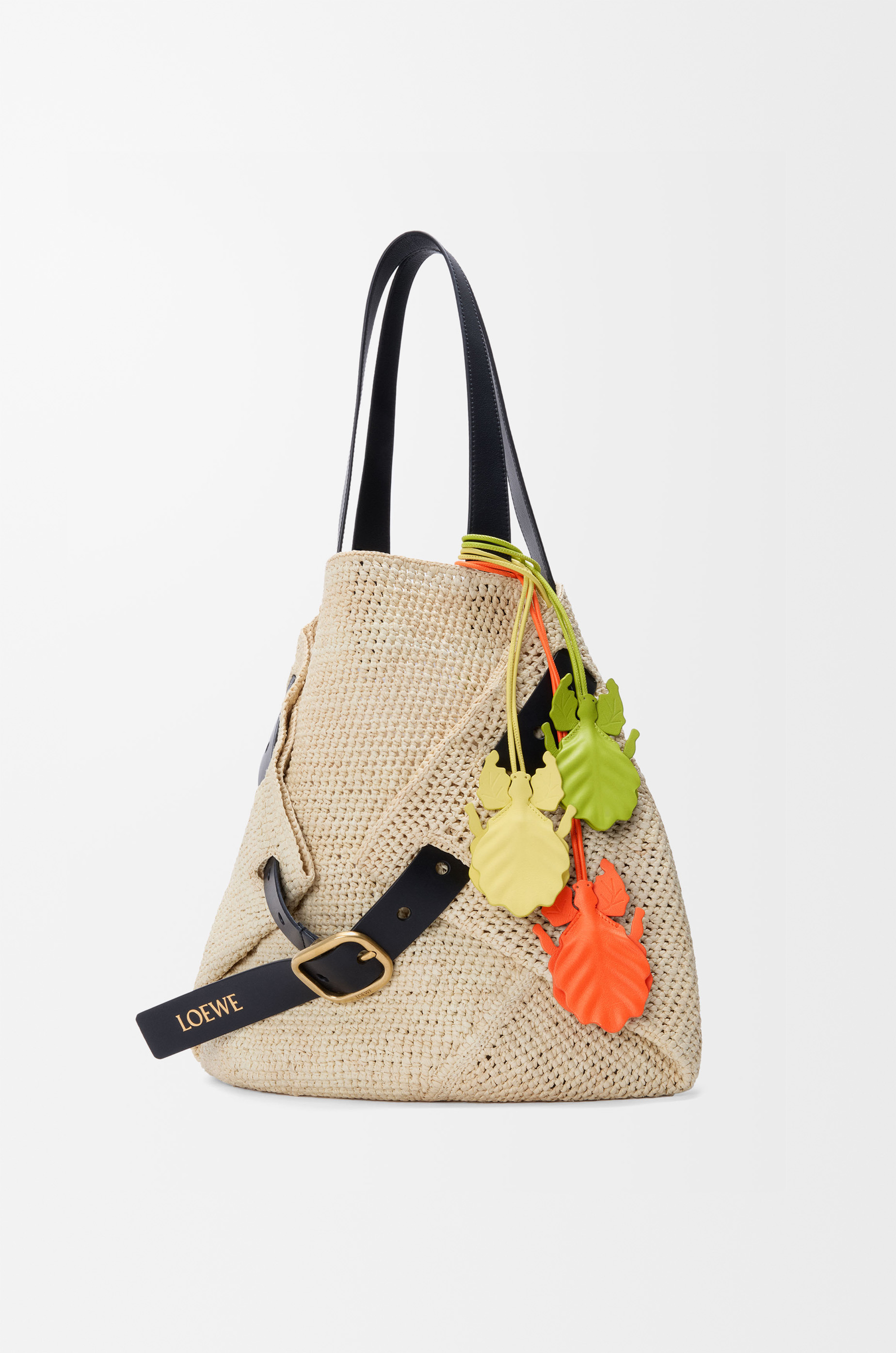 Leaf insect keyfob charm in classic calfskin - 3