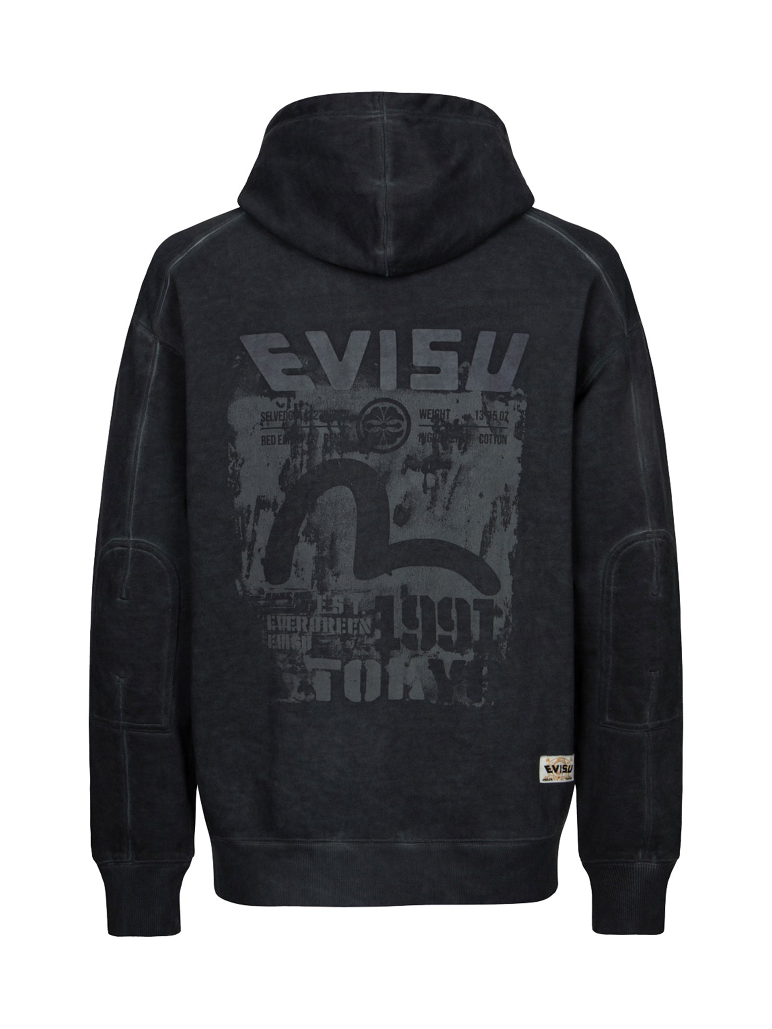 SEAGULL AND LOGO PRINT RELAX FIT HOODIE - 13
