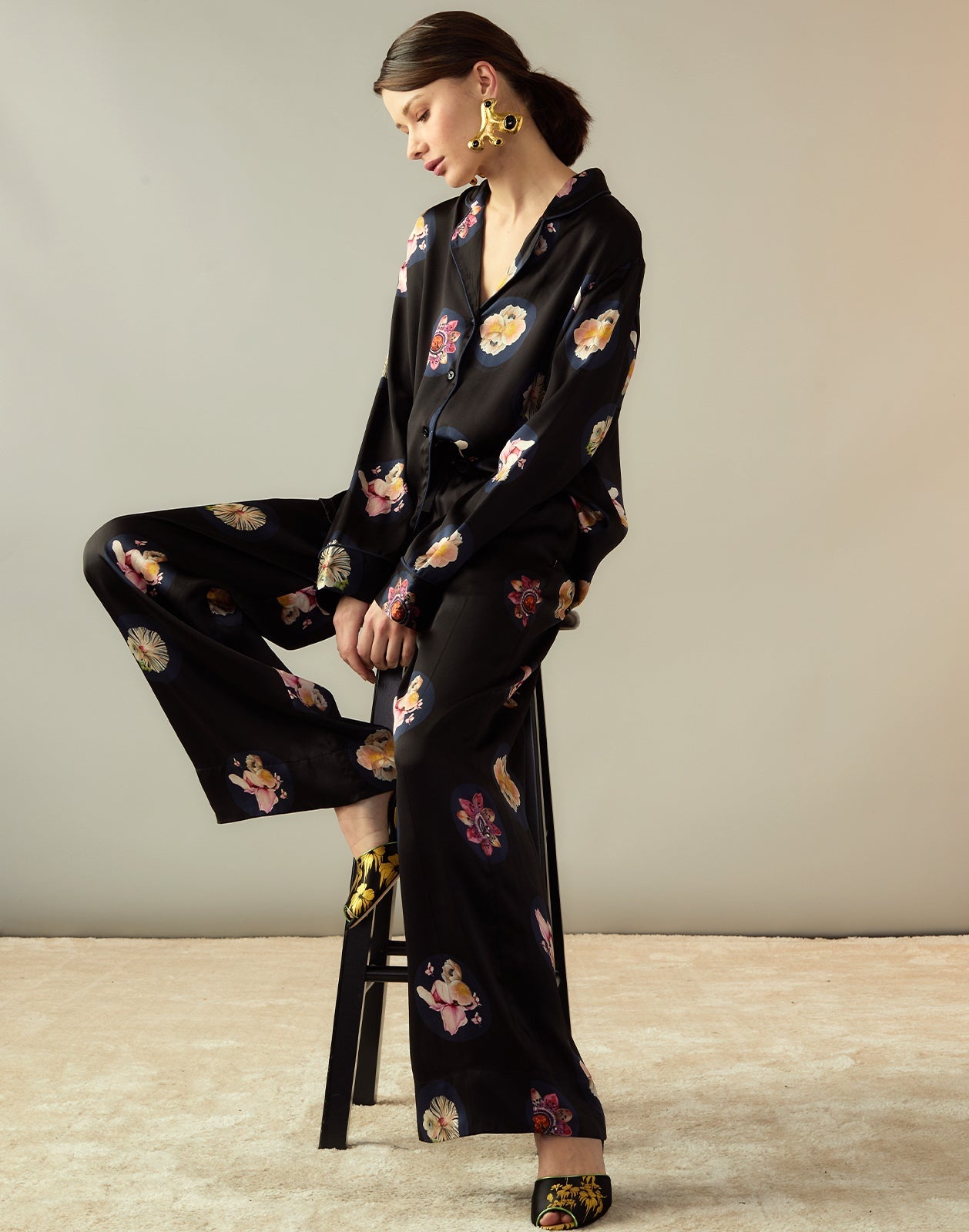 Moonlit Petal Silk Pant - 4