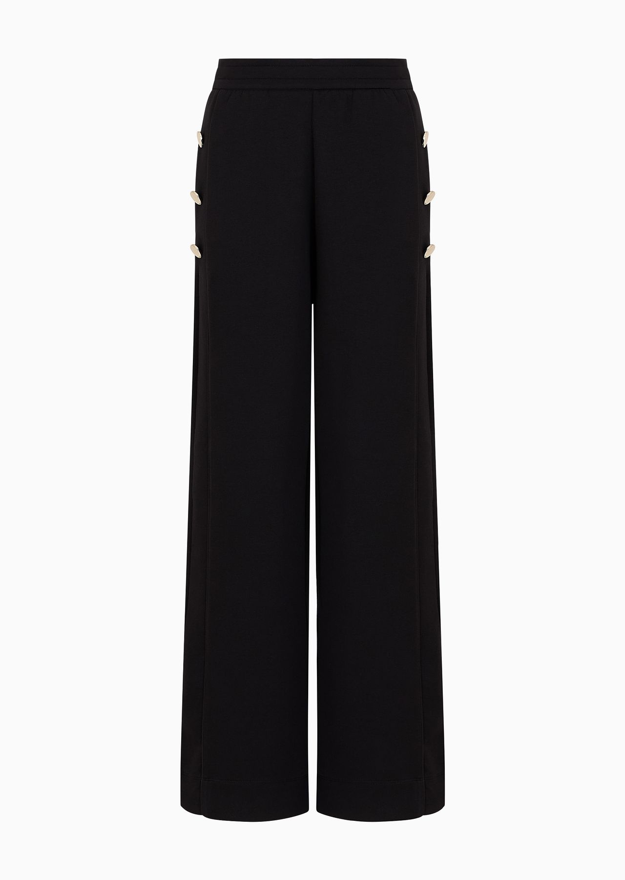 double-jersey palazzo trousers with golden buttons - 1