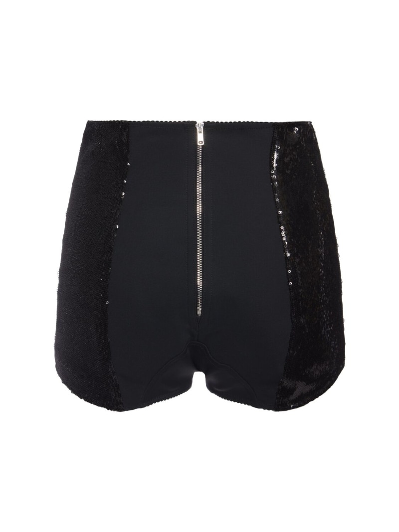 Sequined high rise hot pants - 4