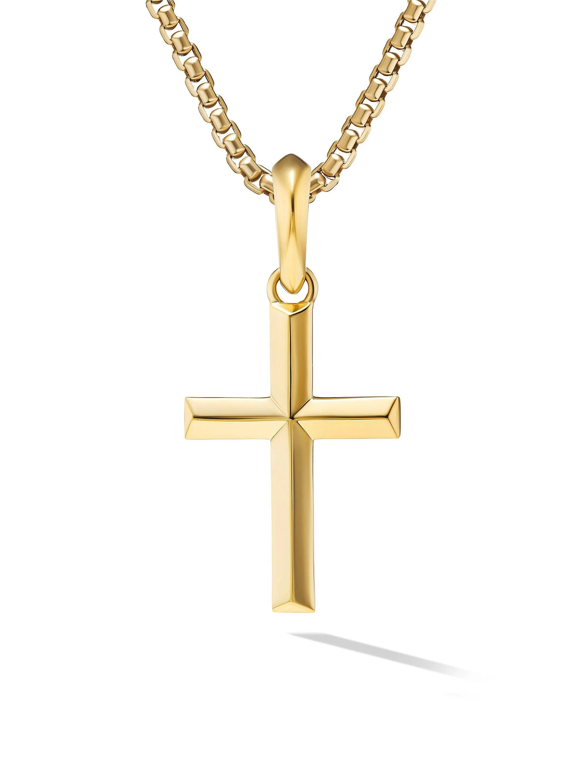 Men's Cross Pendant in 18K Yellow Gold, 24MM - Gold - 1