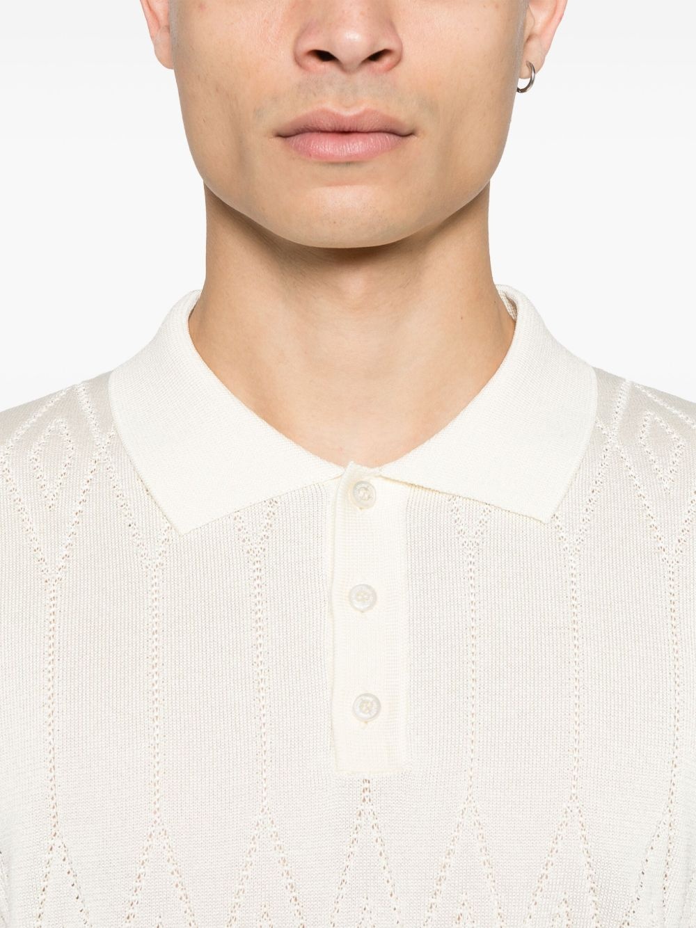argyle intarsia-knit polo shirt - 4