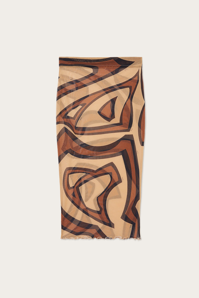 LABIRINTO PRINT MIDI SKIRT IN TULLE 1