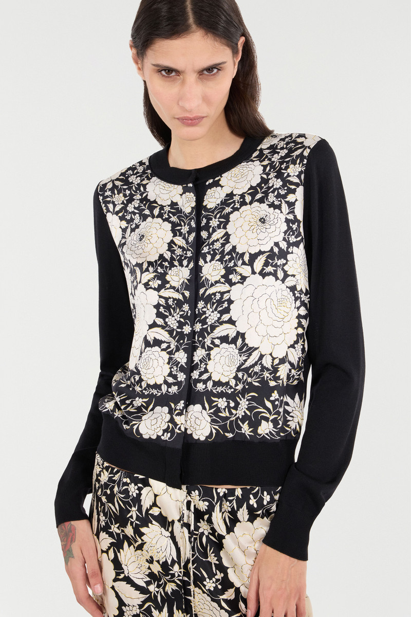 Silk-Blend Cardigan With Flowers 6