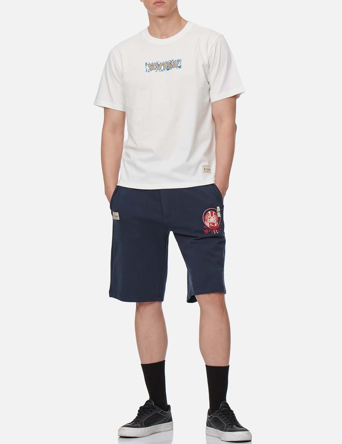 DARUMA AND SHIMENAWA PRINT SWEAT SHORTS - 5