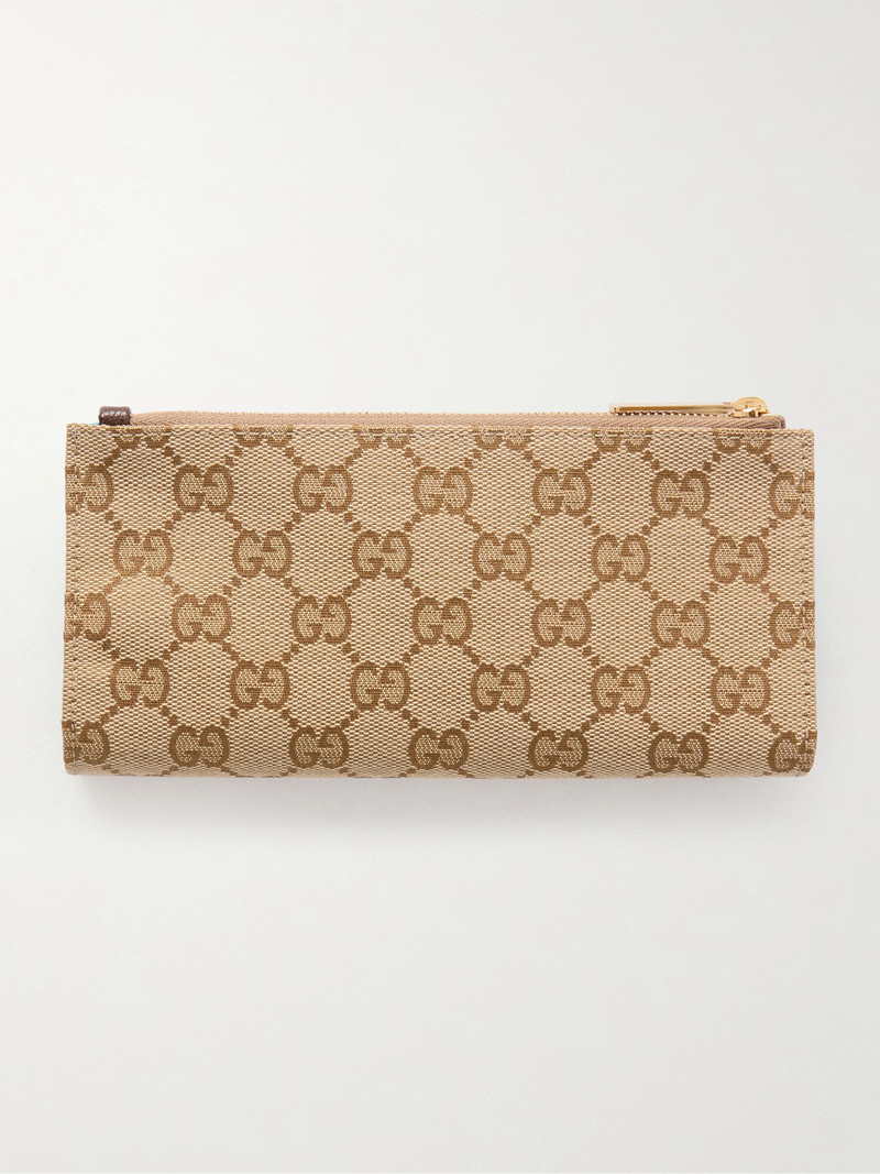 GUCCI Leather-trimmed Gg Supreme-jacquard Coated-canvas Wallet outlook