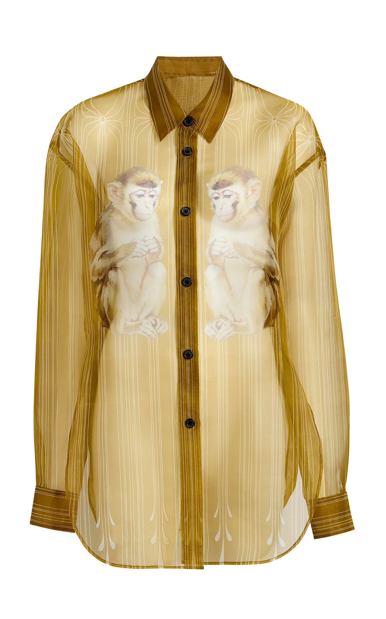 Goya Silk-Organza Top olive - 1