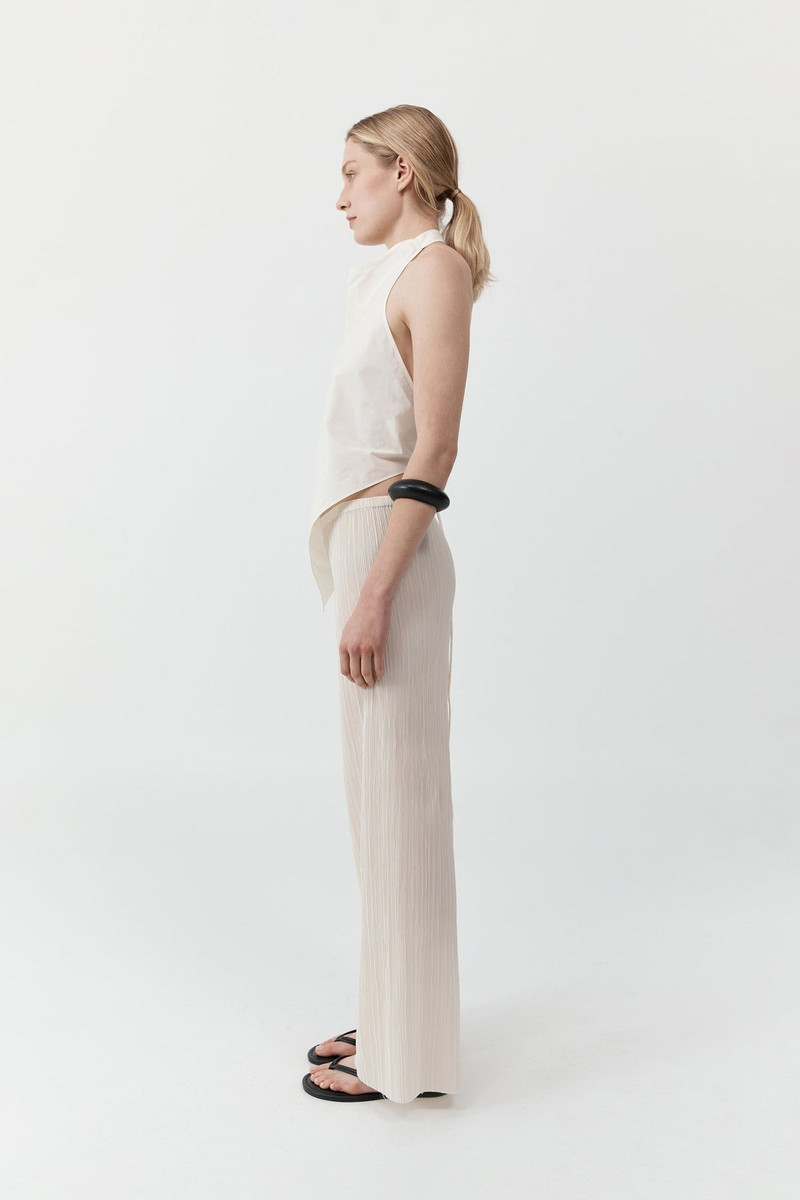 Mini Pleat Pants - Oyster 3