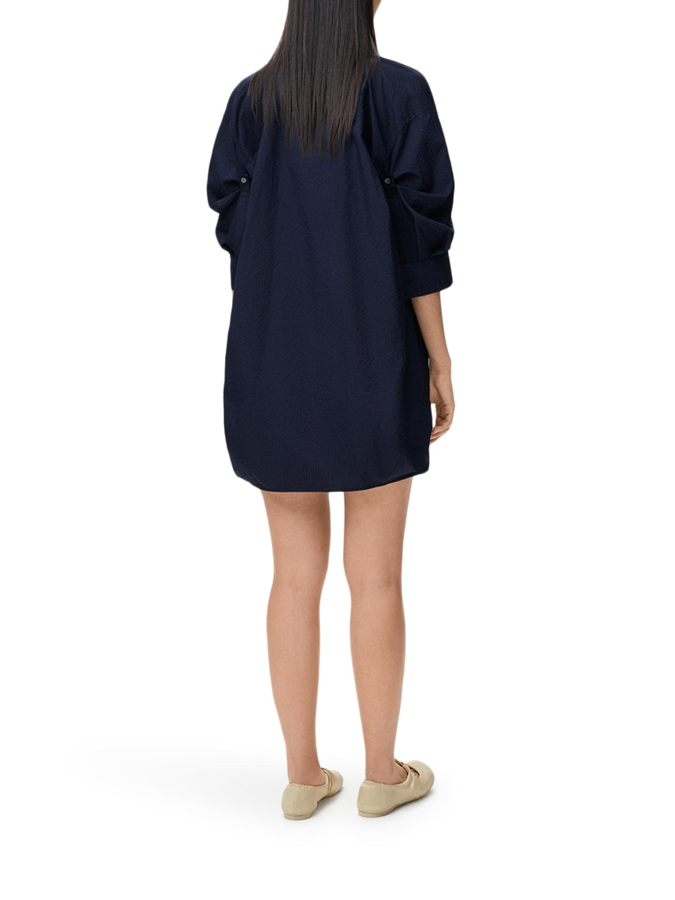 DRAPED COTTON DRESS - 3