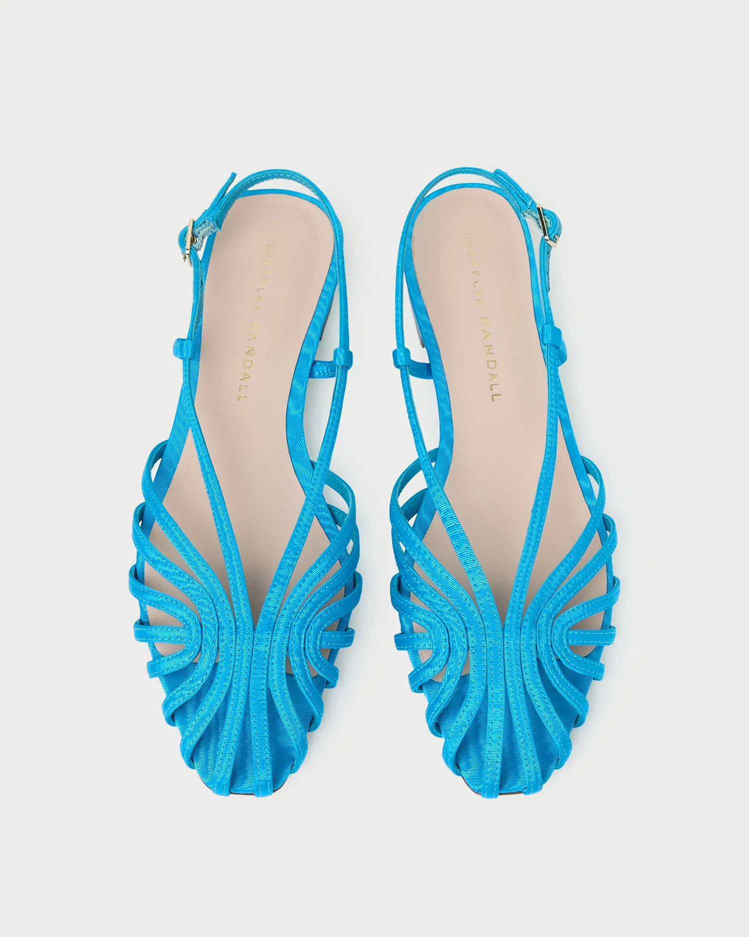 Devon Blue Moiré Slingback Sandal - 1