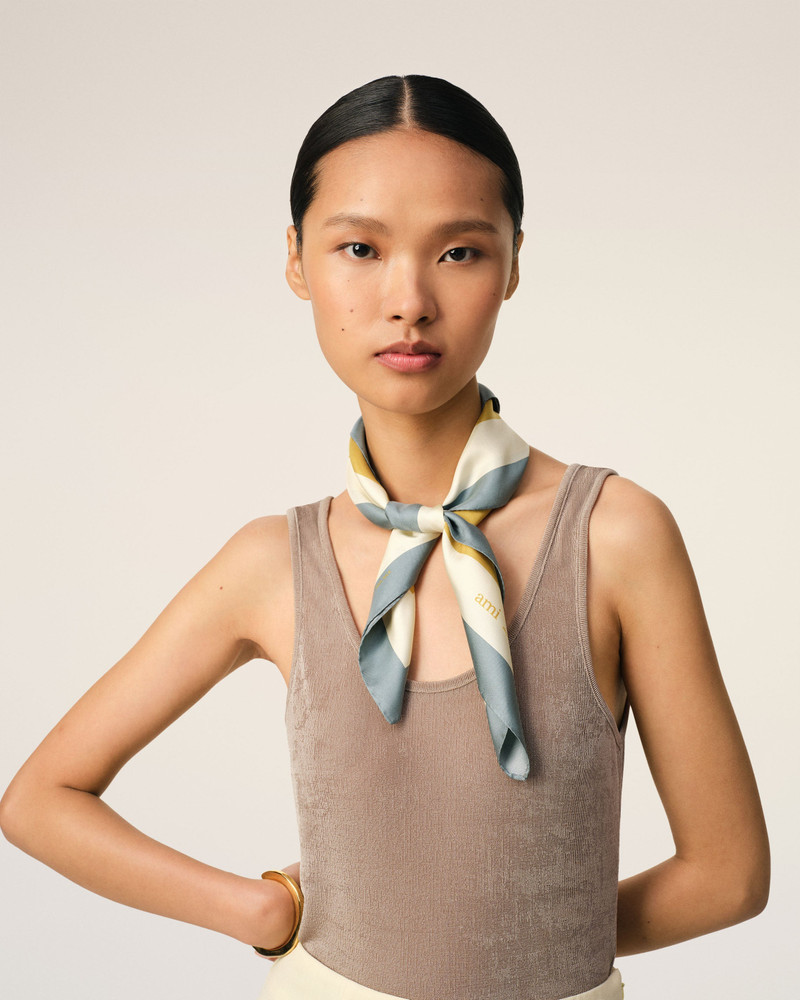 AMI Paris TRICOLOR BLUE SILK BANDANA outlook