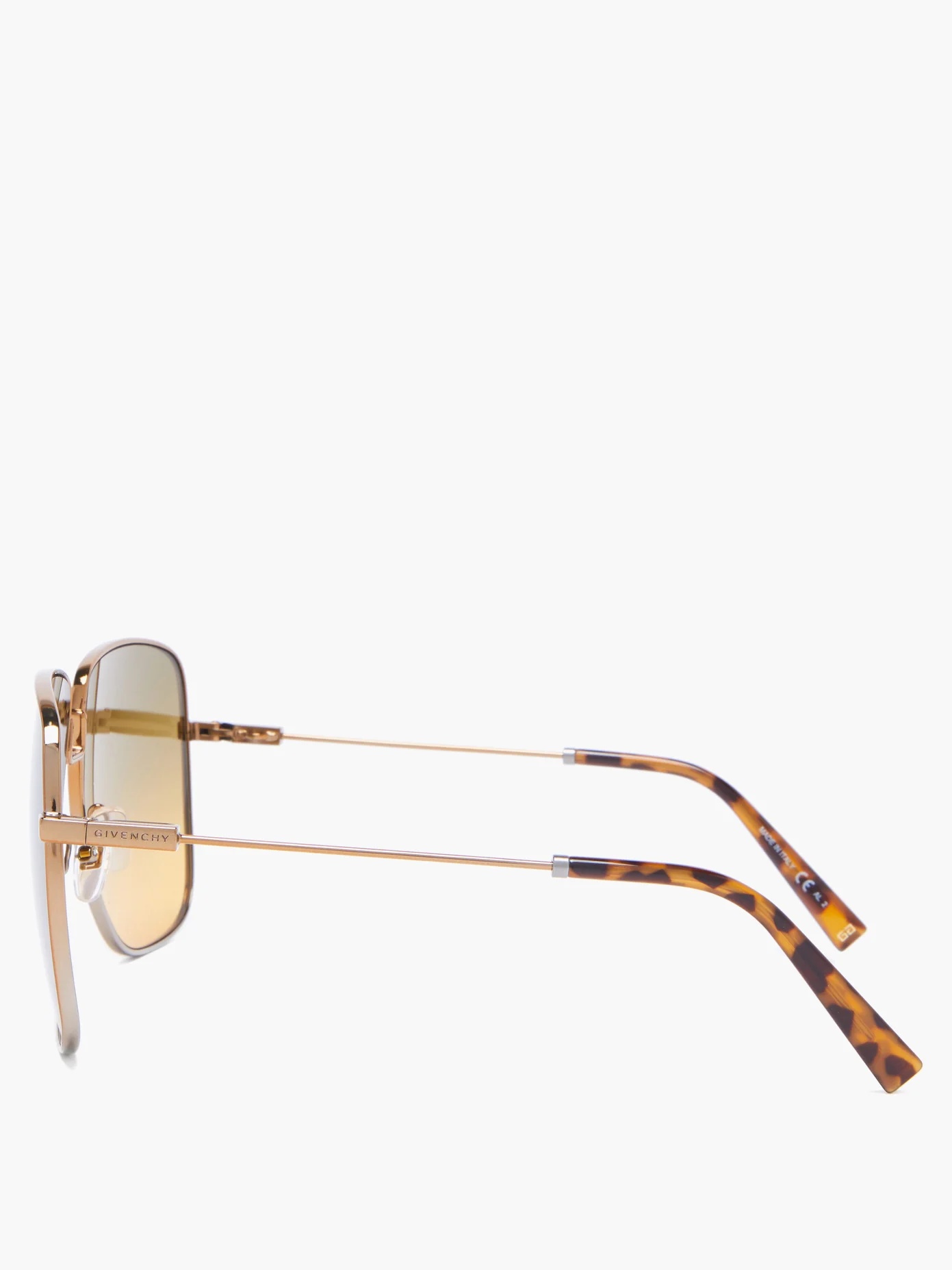 Oversized-square metal sunglasses and chain - 3