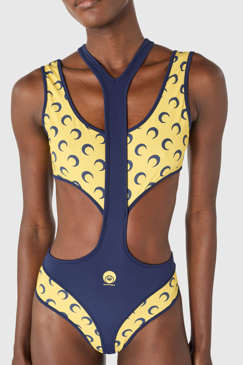 Athleisure cut out bodysuit with moon inserts 3