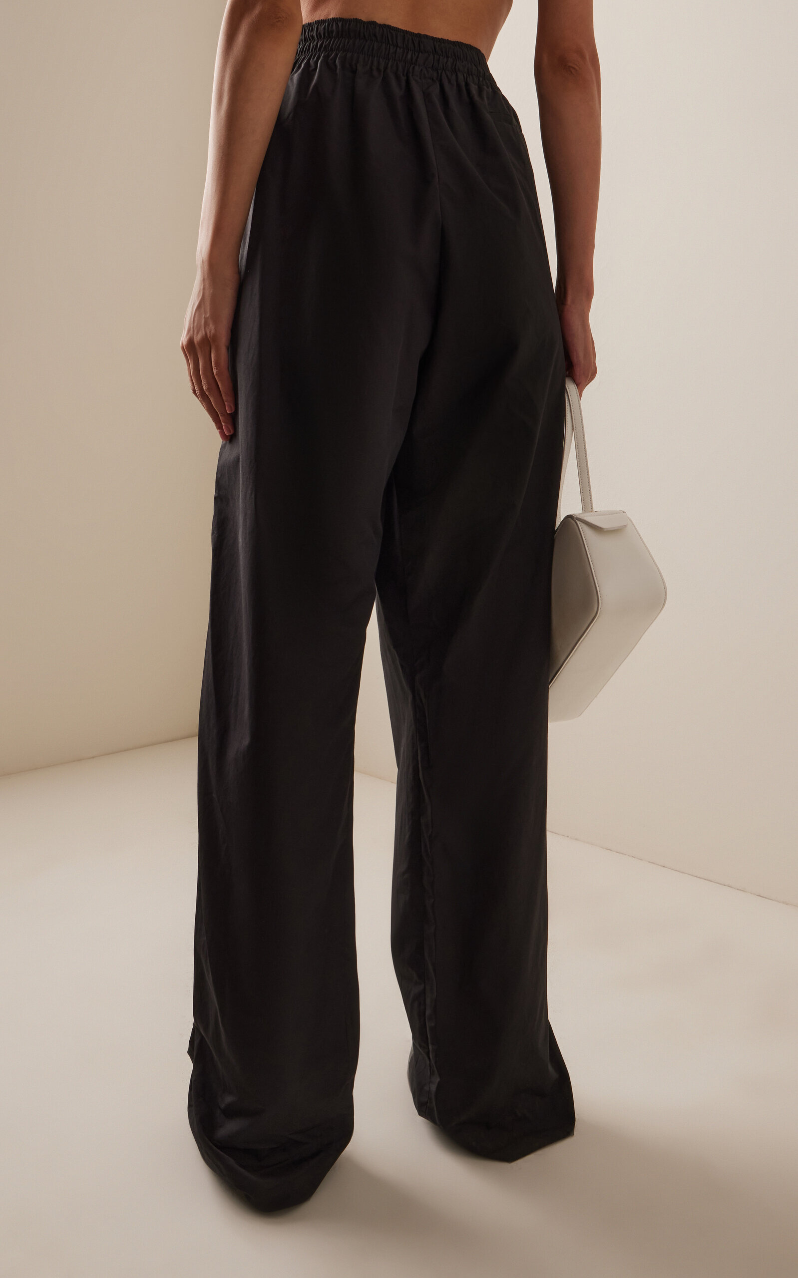 The Teagan Cotton-Blend Straight-Leg Pants black - 4