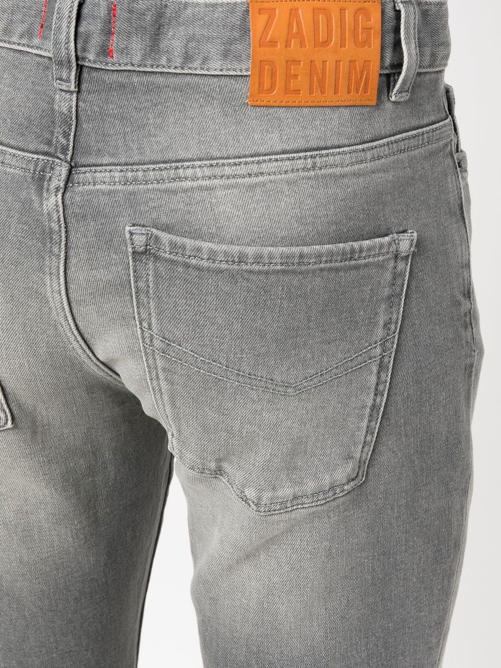 stonewashed cropped jeans - 5