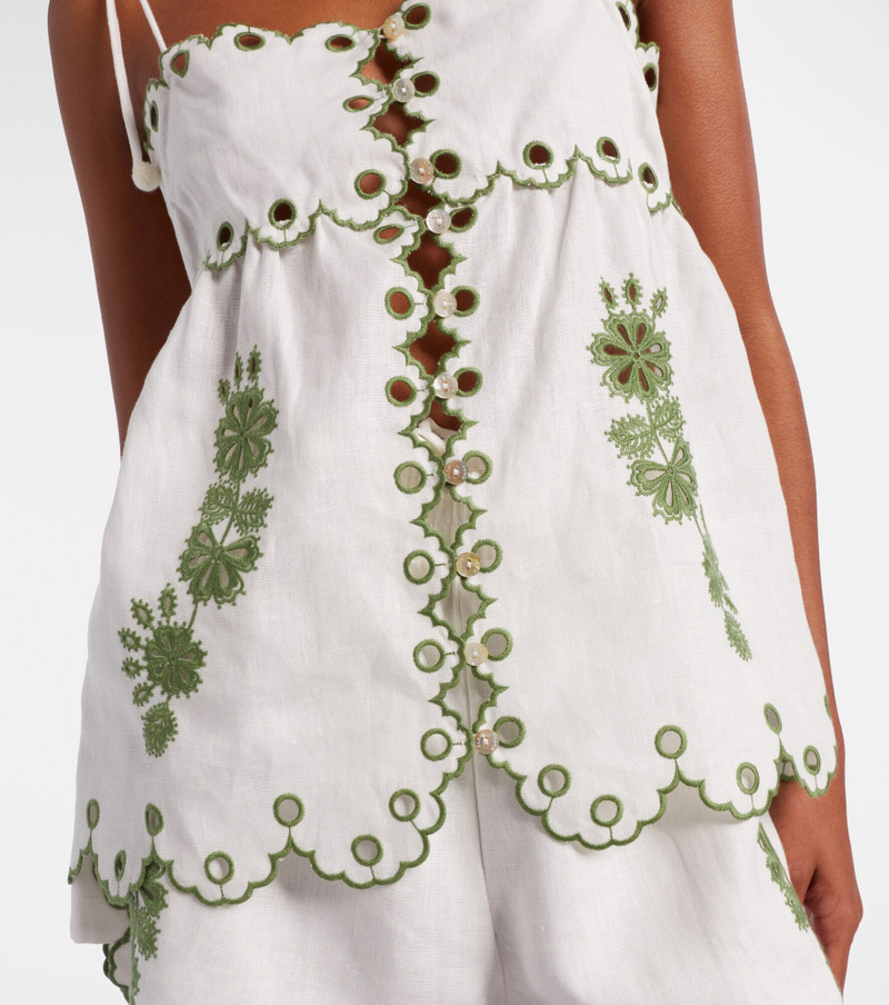 Broderie anglaise cutout linen top 4
