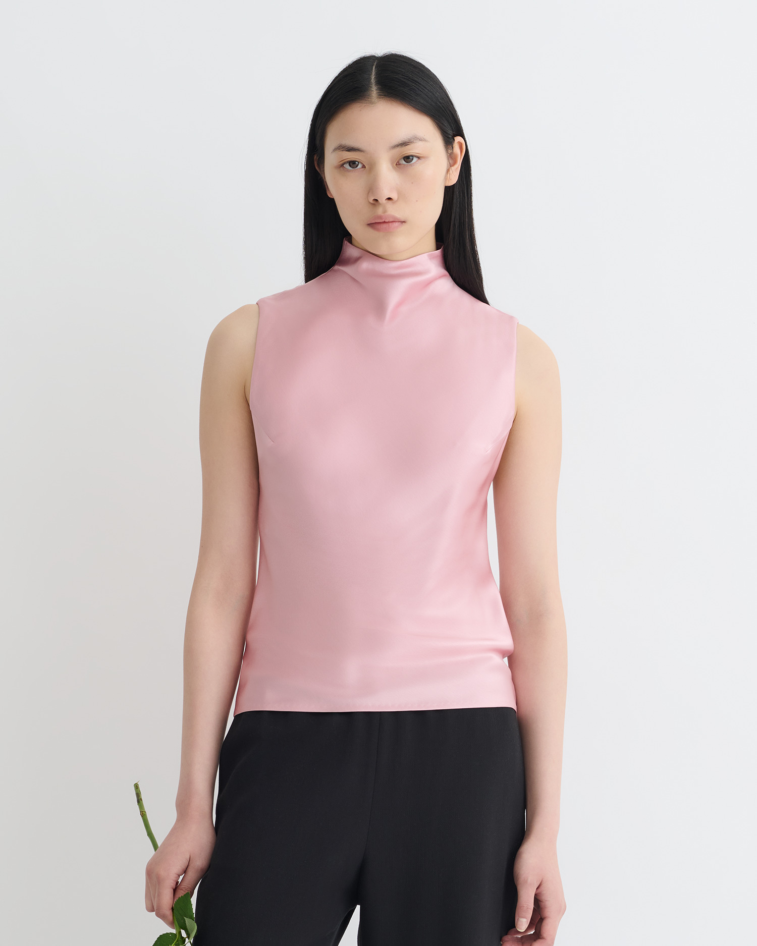 Slip Satin Turtleneck Top - 4