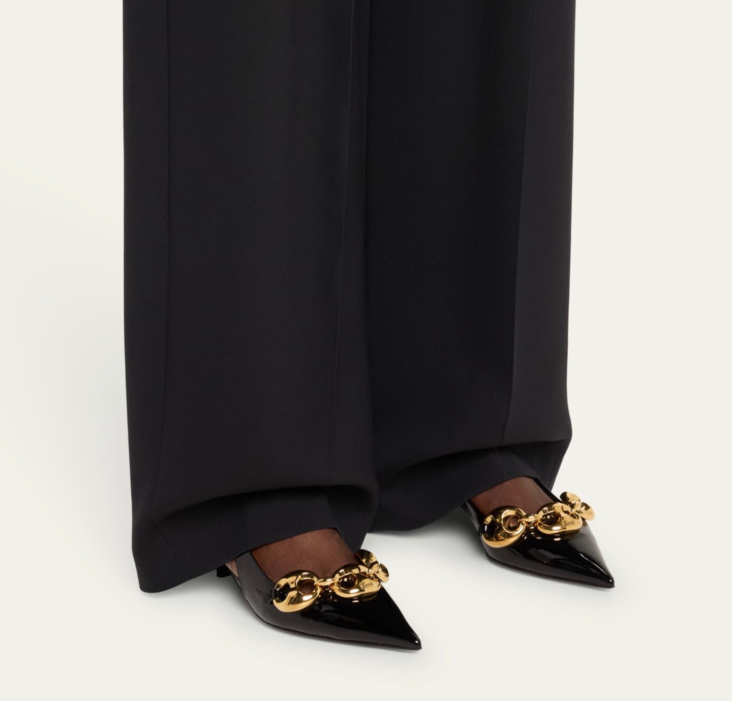 Gucci Marina Chain Patent Leather Slingback Pumps - 4