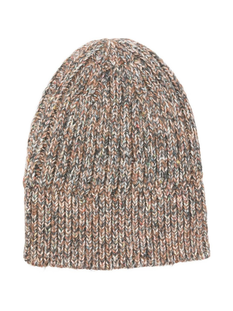 mélange-effect ribbed beanie 1