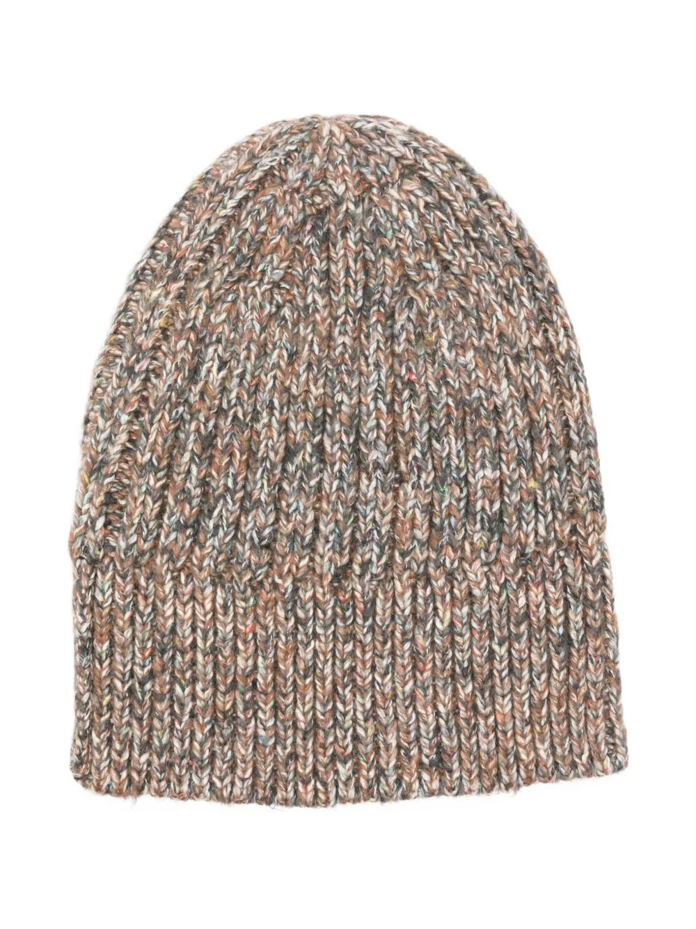 mélange-effect ribbed beanie - 1