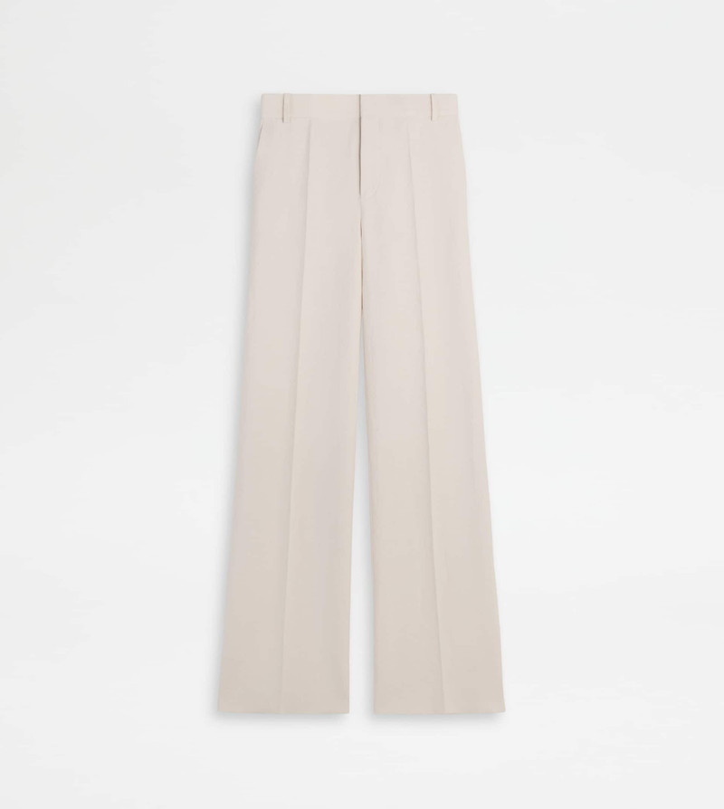 TROUSERS IN LINEN - WHITE 1