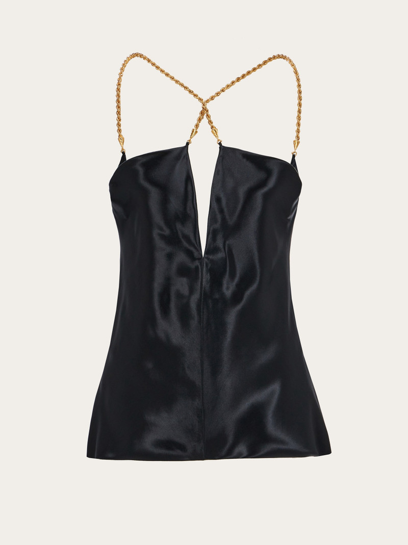 Silky top with golden chain strap 1